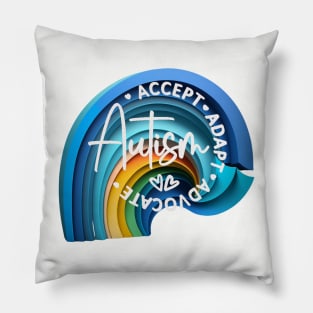 Accept, Adapt, Advocate Autism Awareness Pillow