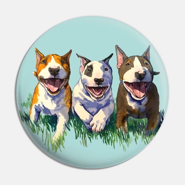 Three Amigos Bull Terrier Puppies Pin by Noewi