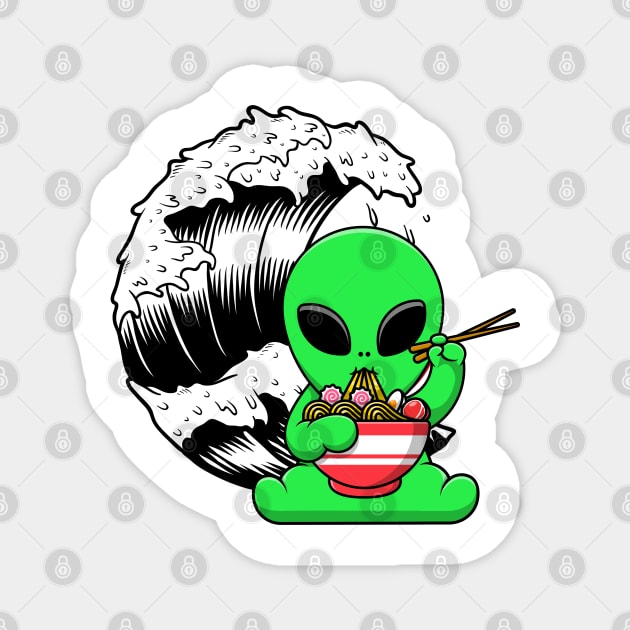 Ramen Alien Cute Magnet by Butterfly Dira