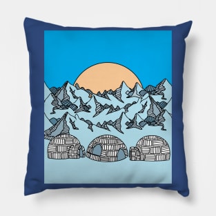 Igloo snow and ice landscape Pillow