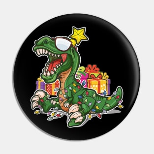 Tree Rex Christmas Dinosaur Pin