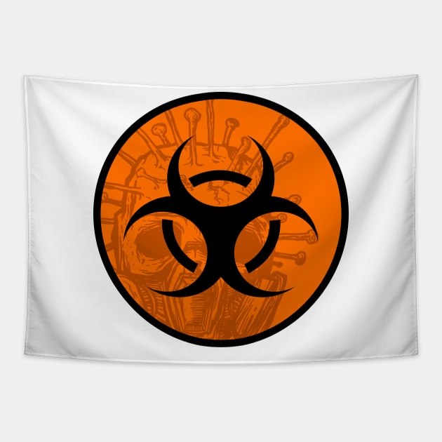 Orange biohazard sign Tapestry by ComPix