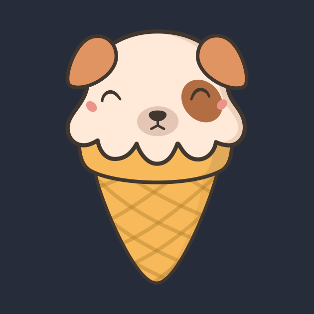 Kawaii Cute Puppy Dog Ice Cream Dog TShirt TeePublic