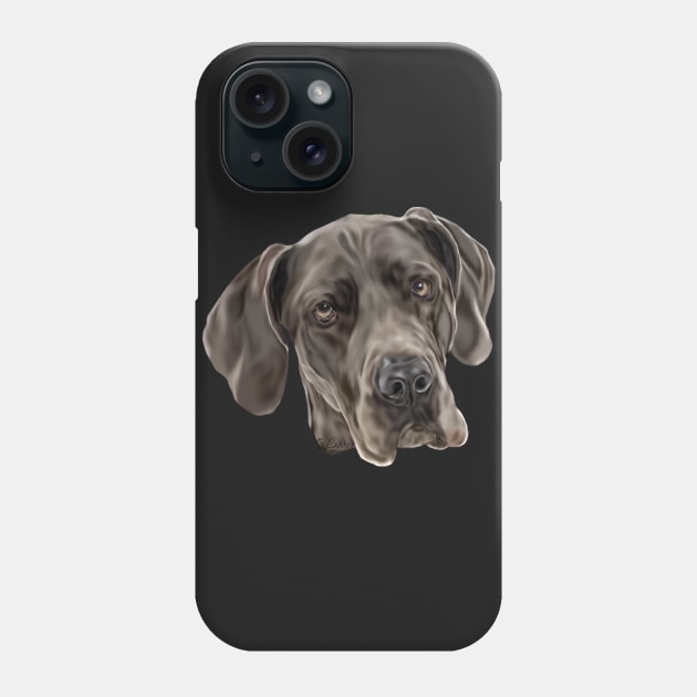 Blue Great Dane Phone Case by painteddreamsdesigns