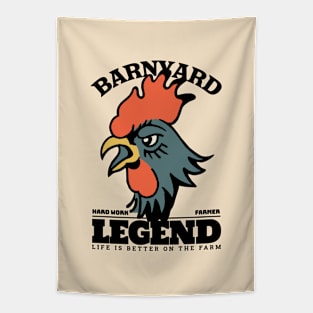 The Classic Rooster Legend of Barnyard Tapestry