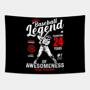 24th Birthday Gift Baseball Legend 70 Years Tapestry