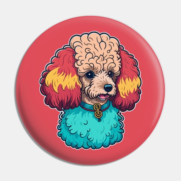 Toy Poodle Portrait Pin by SpriteGuy95