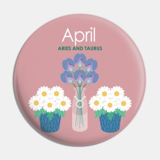 April Birth Flowers Pin