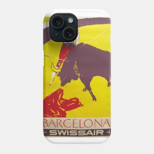 Barcelona with Swiss Air - Vintage Travel Phone Case