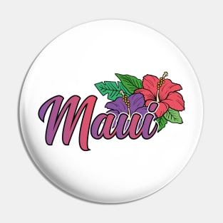 Maui Hawaii Tropical Hawaiian Flowers Pin