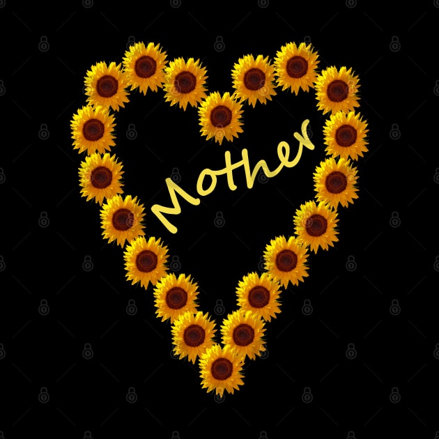 Mothers Day Small Sunflower Heart for Mother by ellenhenryart