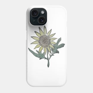 Sunflower Flower Retro Vintage 60s Drawing Phone Case