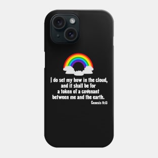 Rainbow Noah Covenant Bible Verse Genesis 9:13 Phone Case