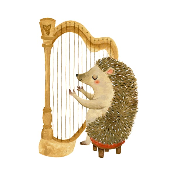 Hedgehog Harpist by annyamarttinen