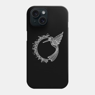 Hummingbird flower circle drawing bird colibri Phone Case