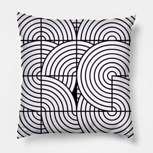 Inverse Arc Grid in Black Pillow