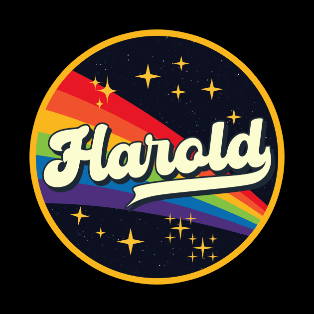 Harold // Rainbow In Space Vintage Style by LMW Art