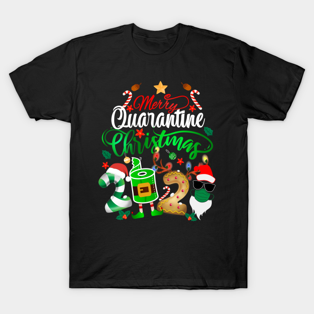 Discover Merry Quarantine Christmas 2020 Elf Santa Claus Face Mask - Merry Quarantine Christmas 2020 - T-Shirt