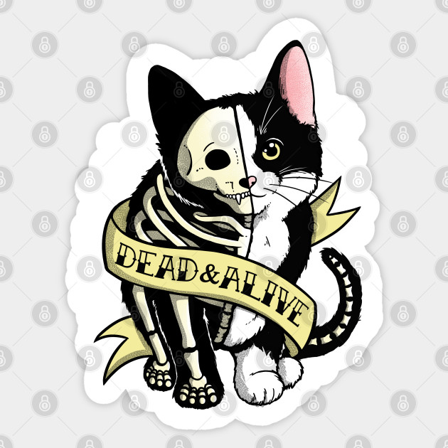 Schrodinger Cat Tattoo Cats Sticker Teepublic