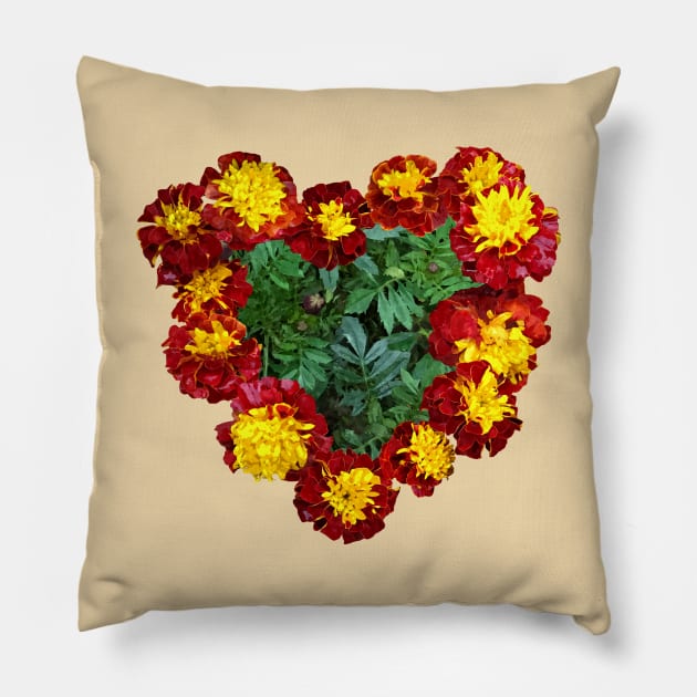 Marigold Heart II Pillow by SusanSavad