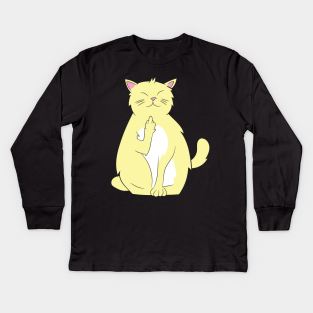 Cat Middle Finger Kids Long Sleeve T Shirts Teepublic