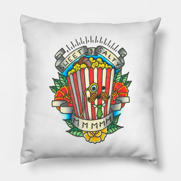 detective popcorn last podcast tattoo art Pillow by FinnIreland