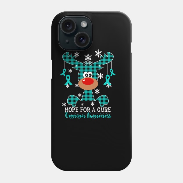 Reindeer Hope For A Cure Ovarian Awareness Christmas Phone Case by HomerNewbergereq