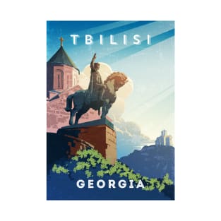 Tbilisi, Georgia - Retro travel minimalist poster T-Shirt