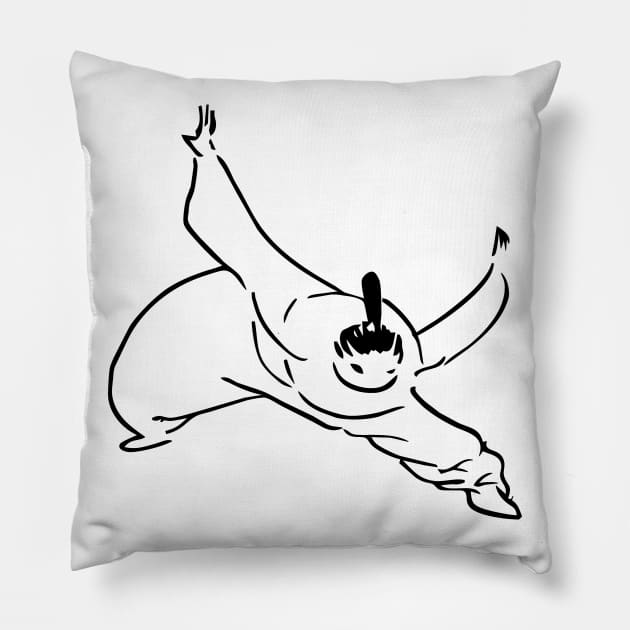 Kung-Fu Shaolin monk Pillow by Nikokosmos