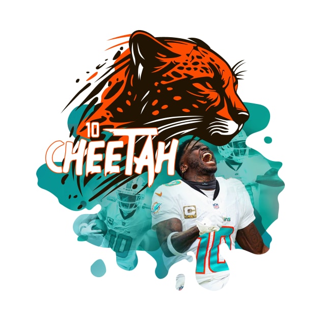 Tyreek Hill Cheetah - Miami Dolphins by Merlino Creative