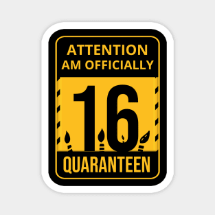 16th Birthday Officially a Quaranteen teenager 16 Years Old Magnet