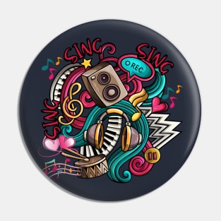 Music lover design Pin