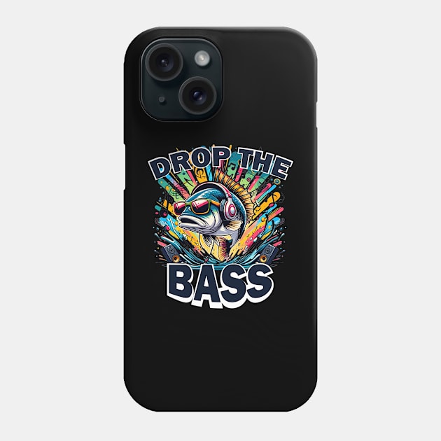 Drop The Bass Funny Fish Pun Phone Case by SubtleSplit