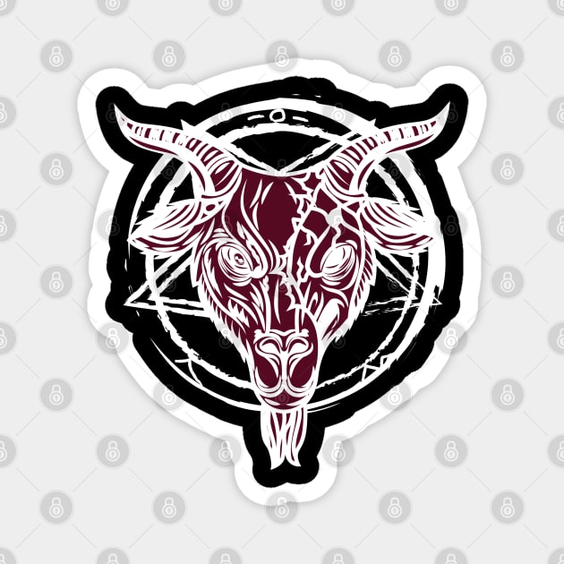 Baphomet "Face of Death" Magnet by World upside down