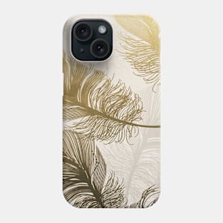 Boho Golden Feathers Phone Case