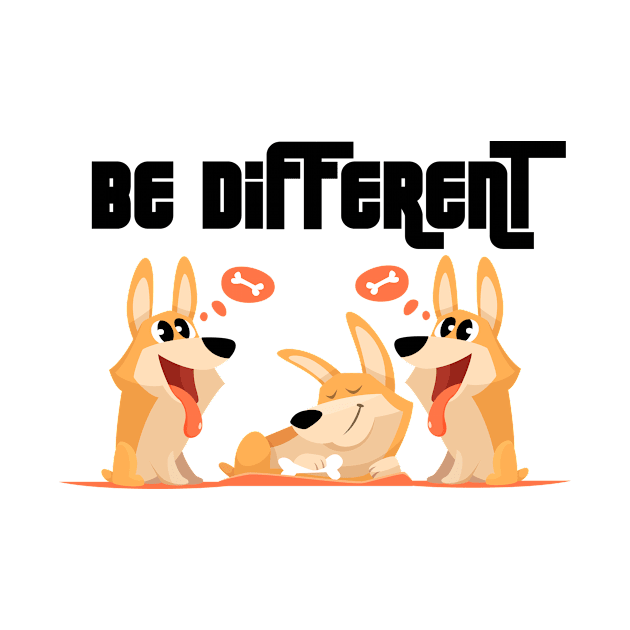 Funny be different dog dogs animal lovers by SpruchBastler