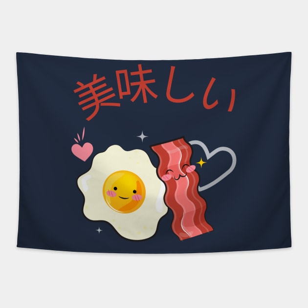 Delicious Bacon and Eggs v2 Tapestry by CLPDesignLab