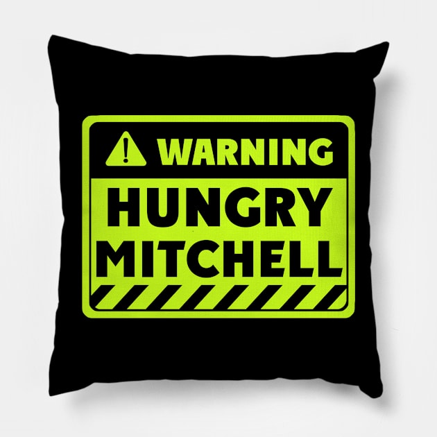 hungry Mitchell Pillow by EriEri