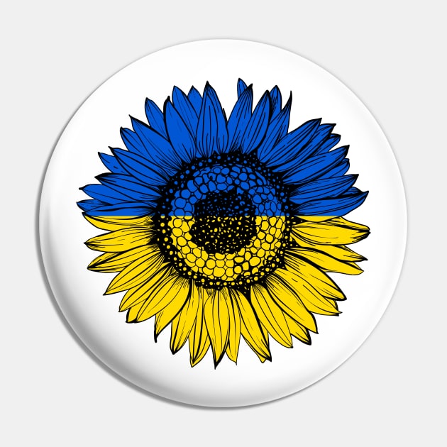 Support Ukraine sunflower National Ukraine flag Pin by LeonAd