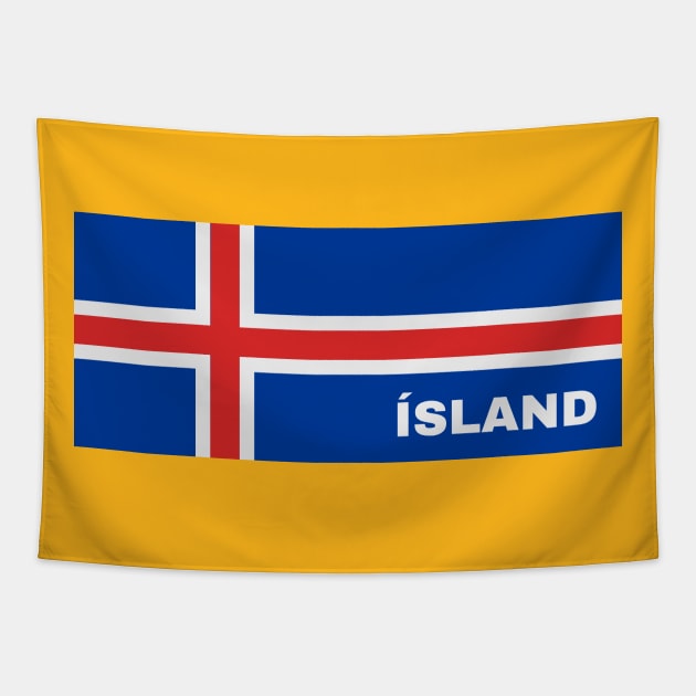 Ísland in Icelandic Flag Tapestry by aybe7elf