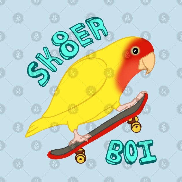 sk8er birb - yellow lovebird by FandomizedRose