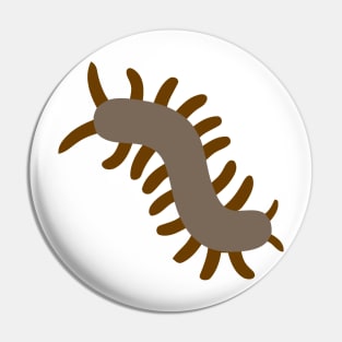 Earthworm Centipede Emoticon Pin