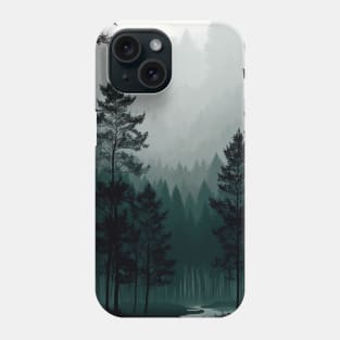 Tall Pine Forest in the Fog Phone Case