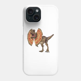Dilophosaurus cartoon illustration Phone Case