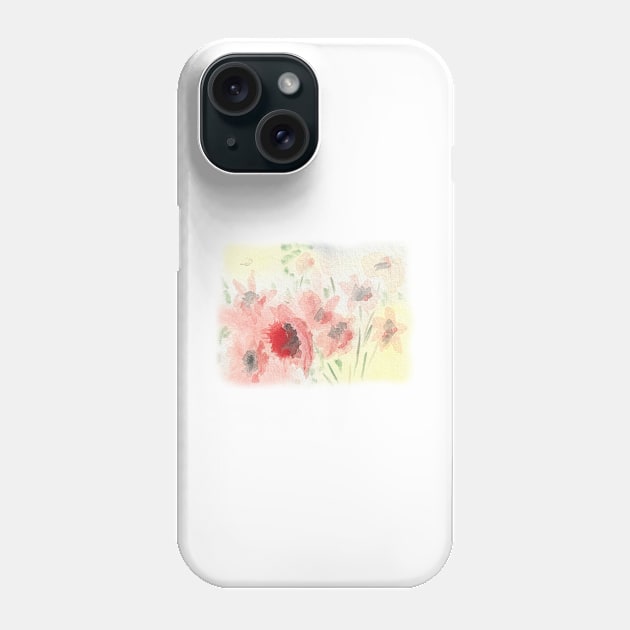 Yellow and Pink Flowers! Phone Case by designs-by-ann