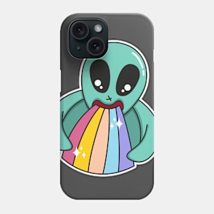 alien puking rainbow Phone Case