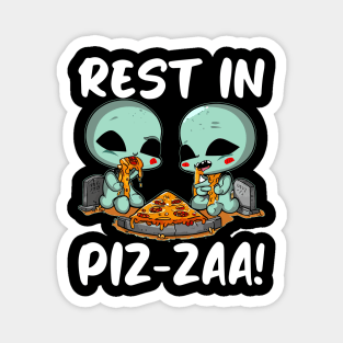 Cute Food Rest In  Piz-zaa Pizza Foodies Graveyard Halloween Puns Magnet