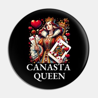 Royal Flush: Canasta Queen of Hearts Card Pin