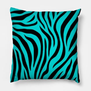 Turquoise Zebra Print Pillow