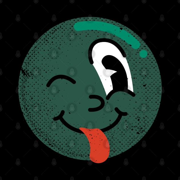 Winking tongue out emoji green by szymonkalle